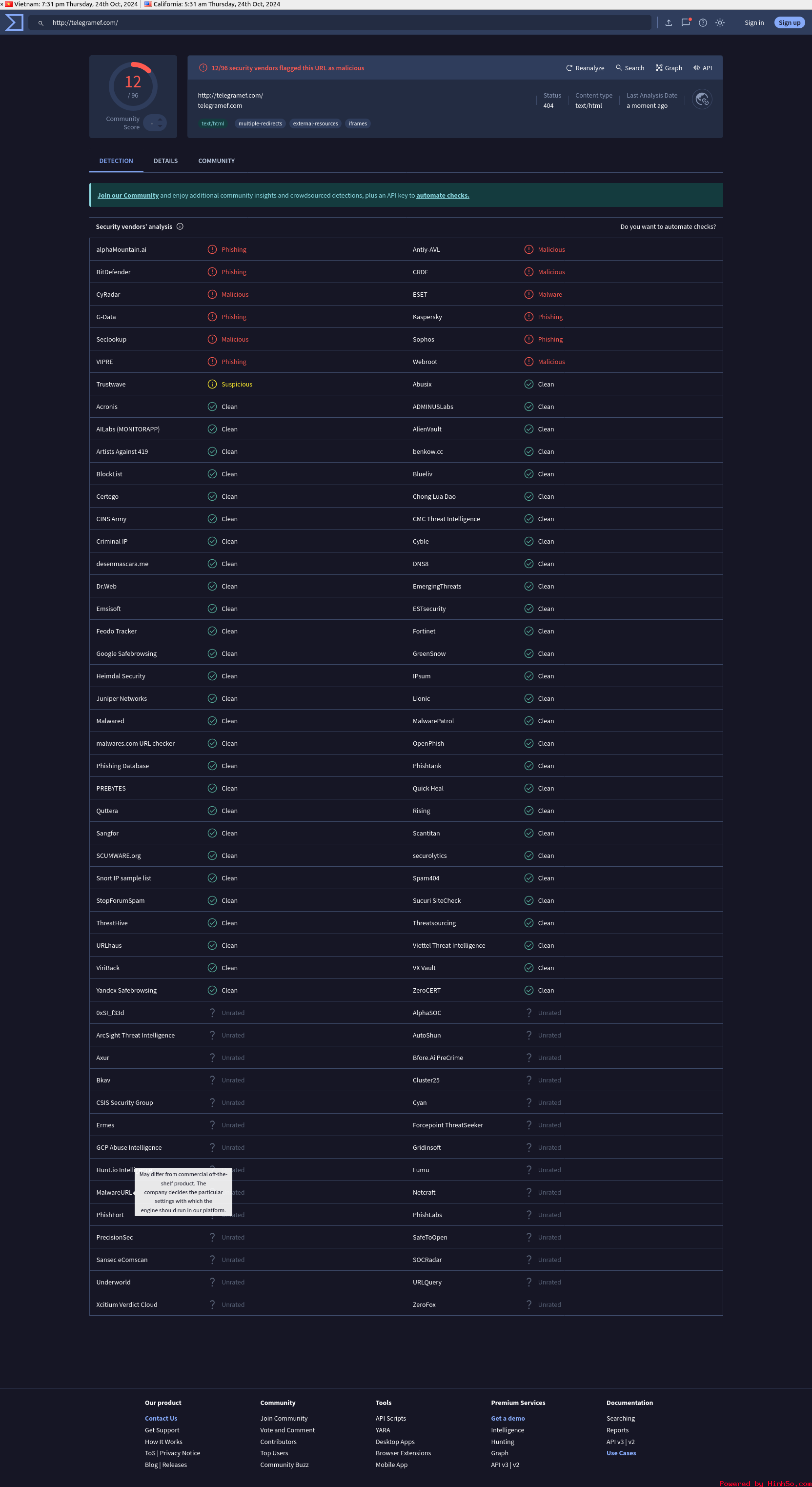 Capture - VirusTotal - URL - telegramef.com_recheck.png