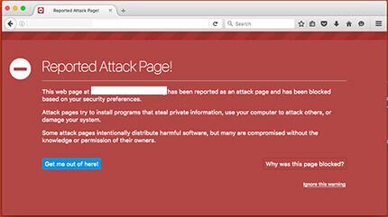 website bị báo Reported Attack Site